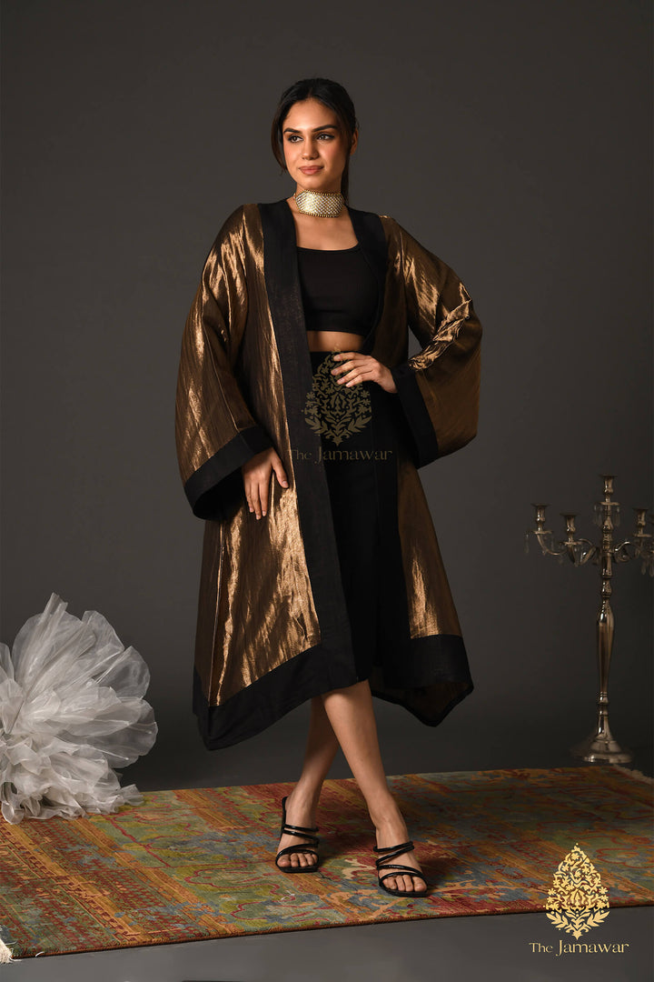 Versatile Golden Zari Cape