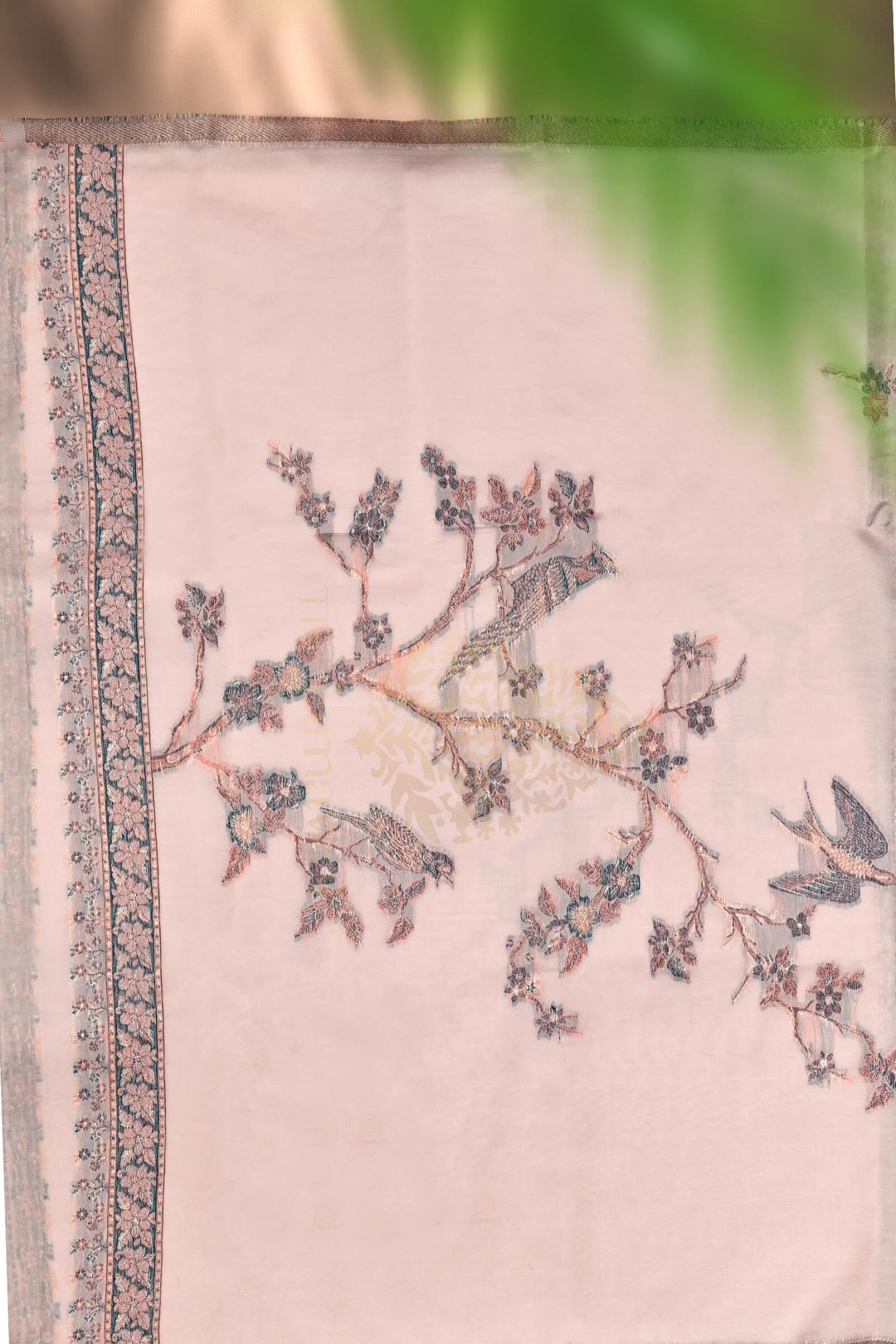 Baby Pink Luxe Cotton and Silk Unstitched Suit - MS002