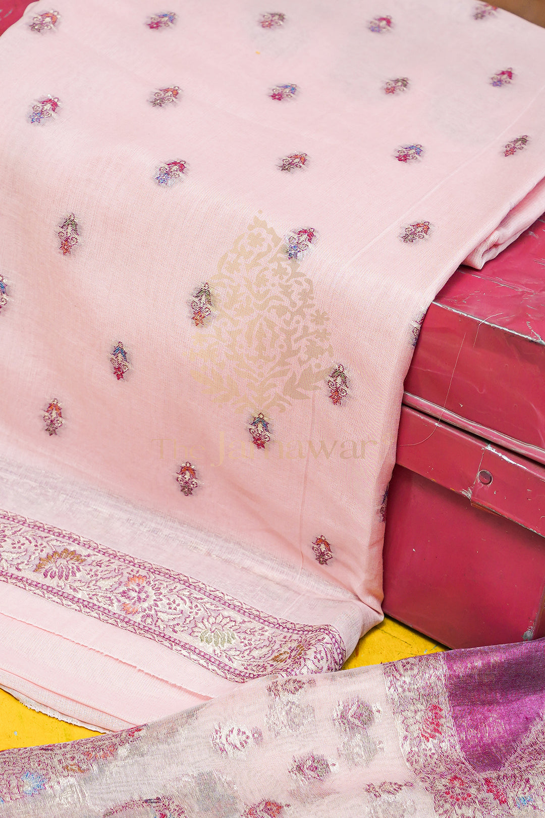 Enchanting Baby Pink Mulmul Cotton Silk Lawn Suit