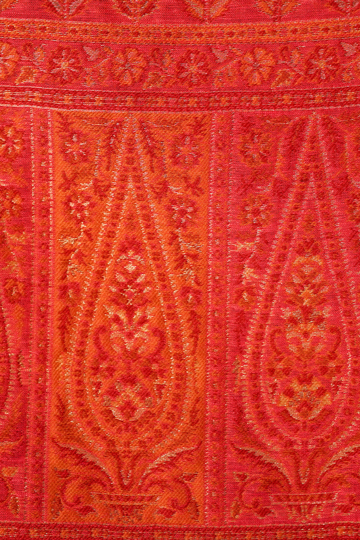 Traditional Red Unstitched Suit Pure Silk