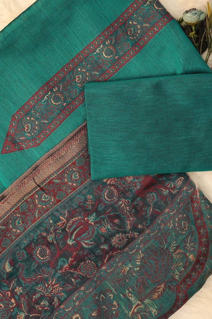 Teal Green TJ-012 Unstitched Suit