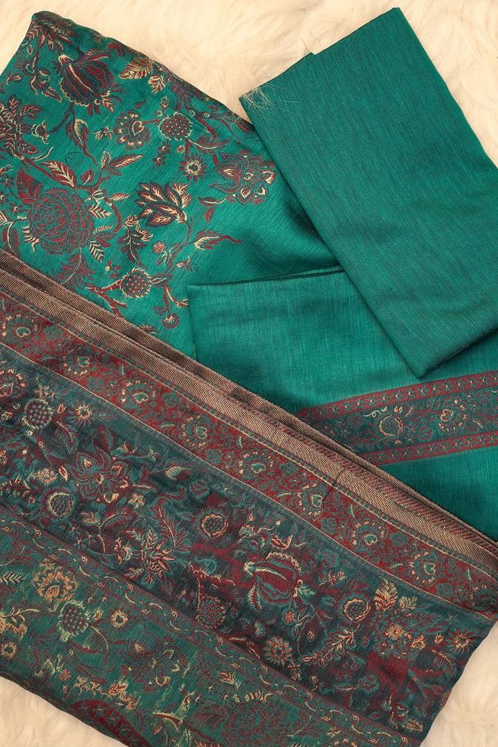 Teal Green TJ-012 Unstitched Suit