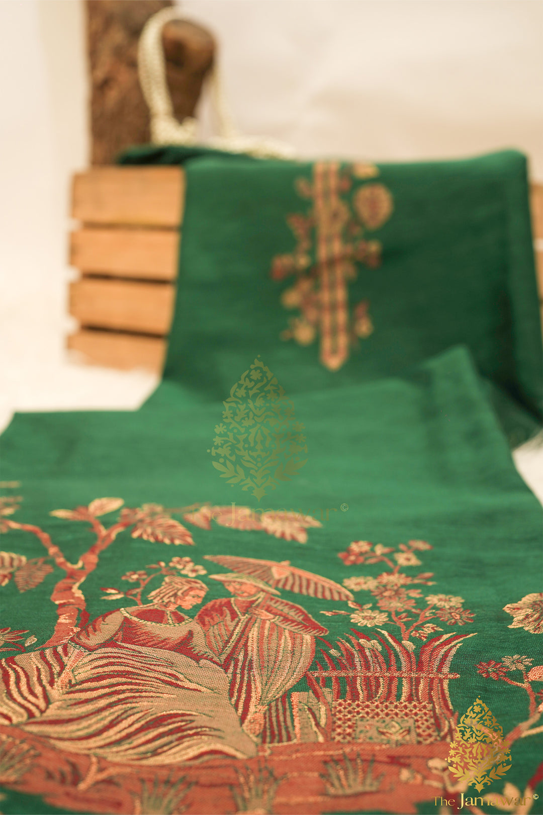 Utsav Green Unstitched Suit Pure Silk