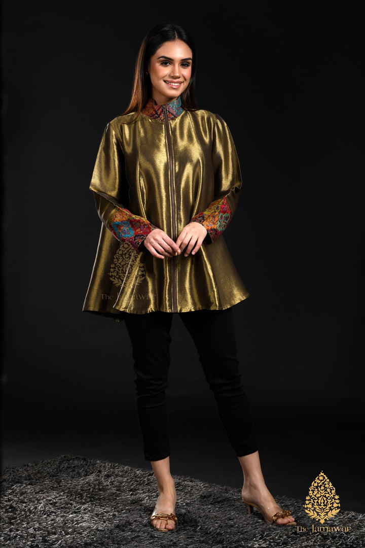 Timeless Gold Jamawar Jacket