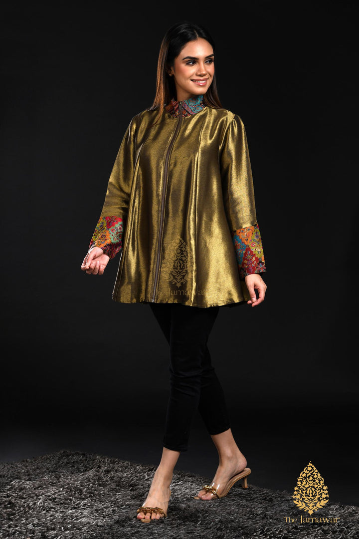 Timeless Gold Jamawar Jacket