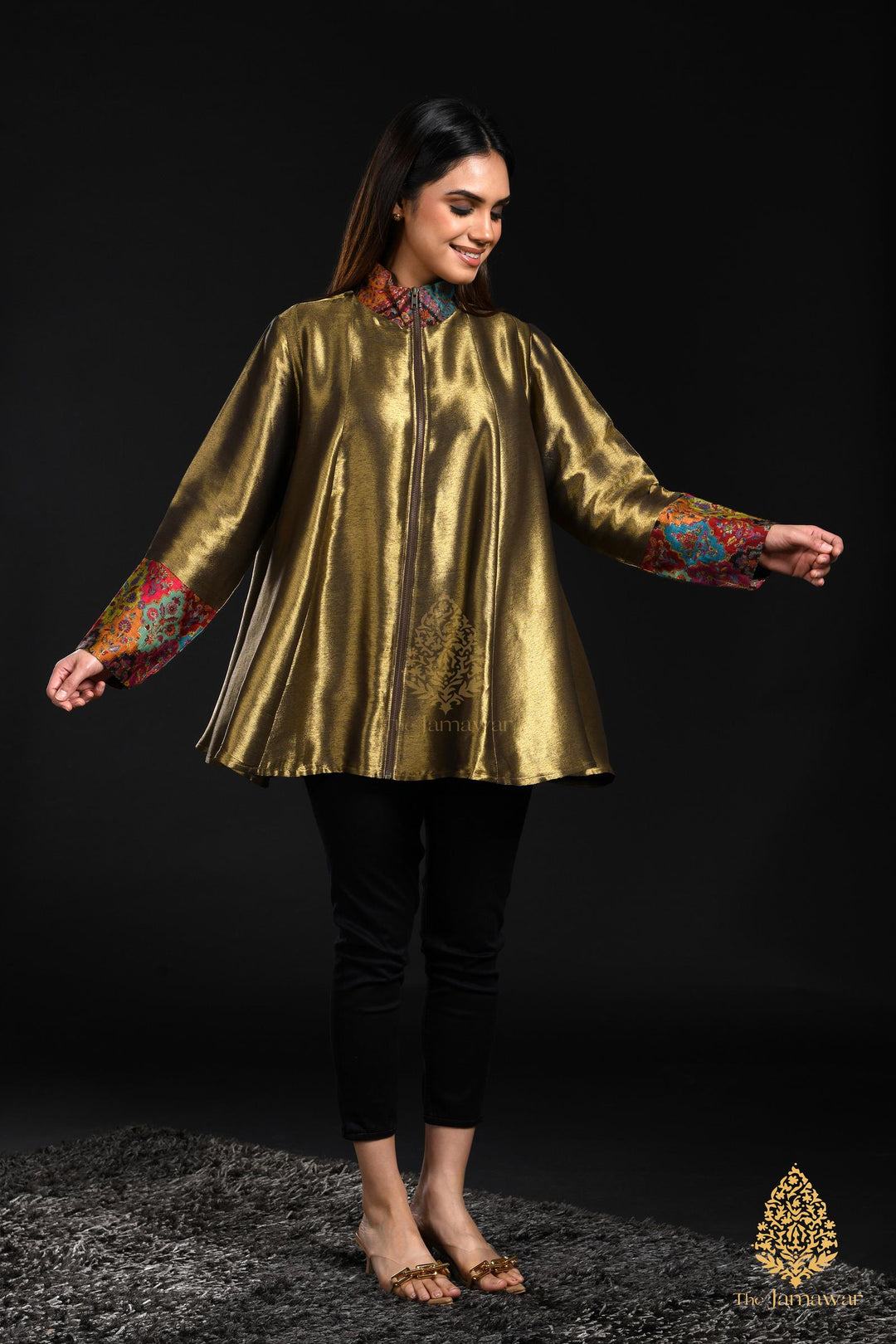 Timeless Gold Jamawar Jacket
