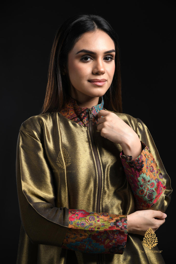 Timeless Gold Jamawar Jacket