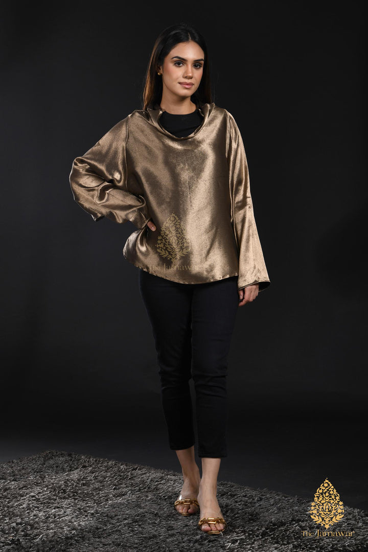 Molten Gold Reversible Drape Top