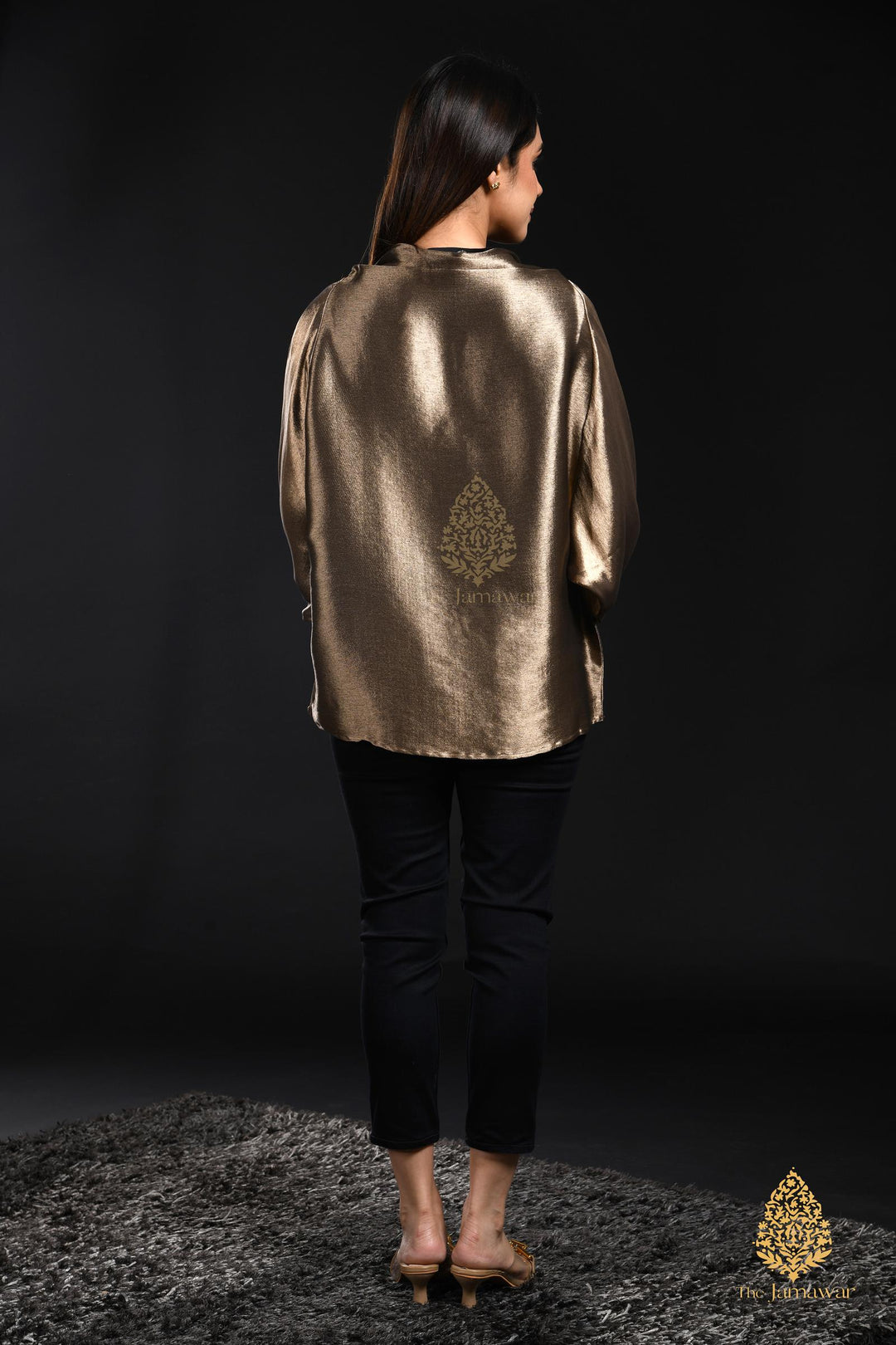 Molten Gold Reversible Drape Top