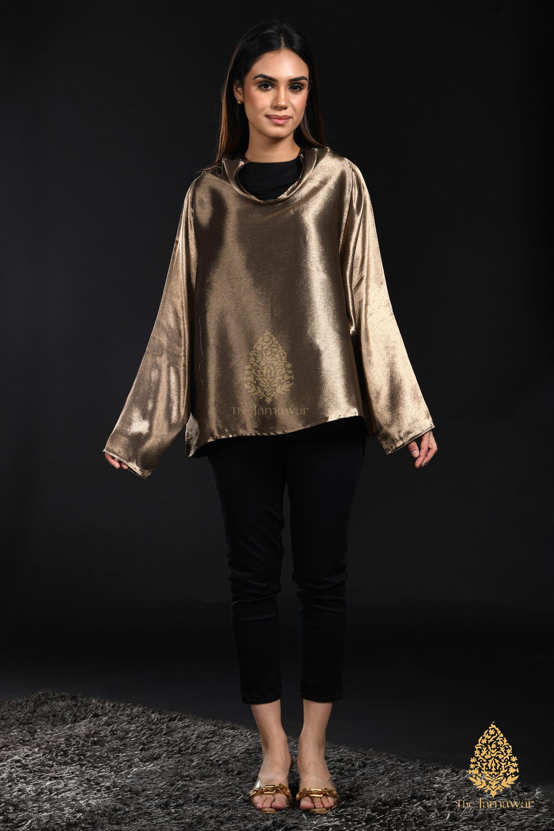 Molten Gold Reversible Drape Top