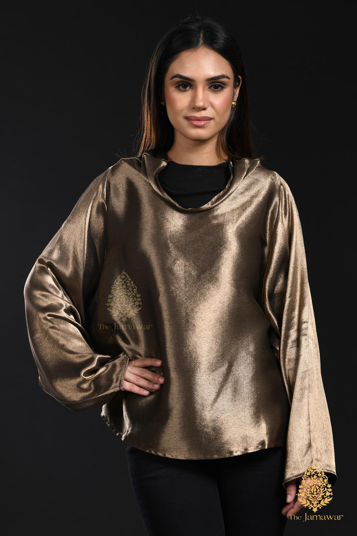Molten Gold Reversible Drape Top