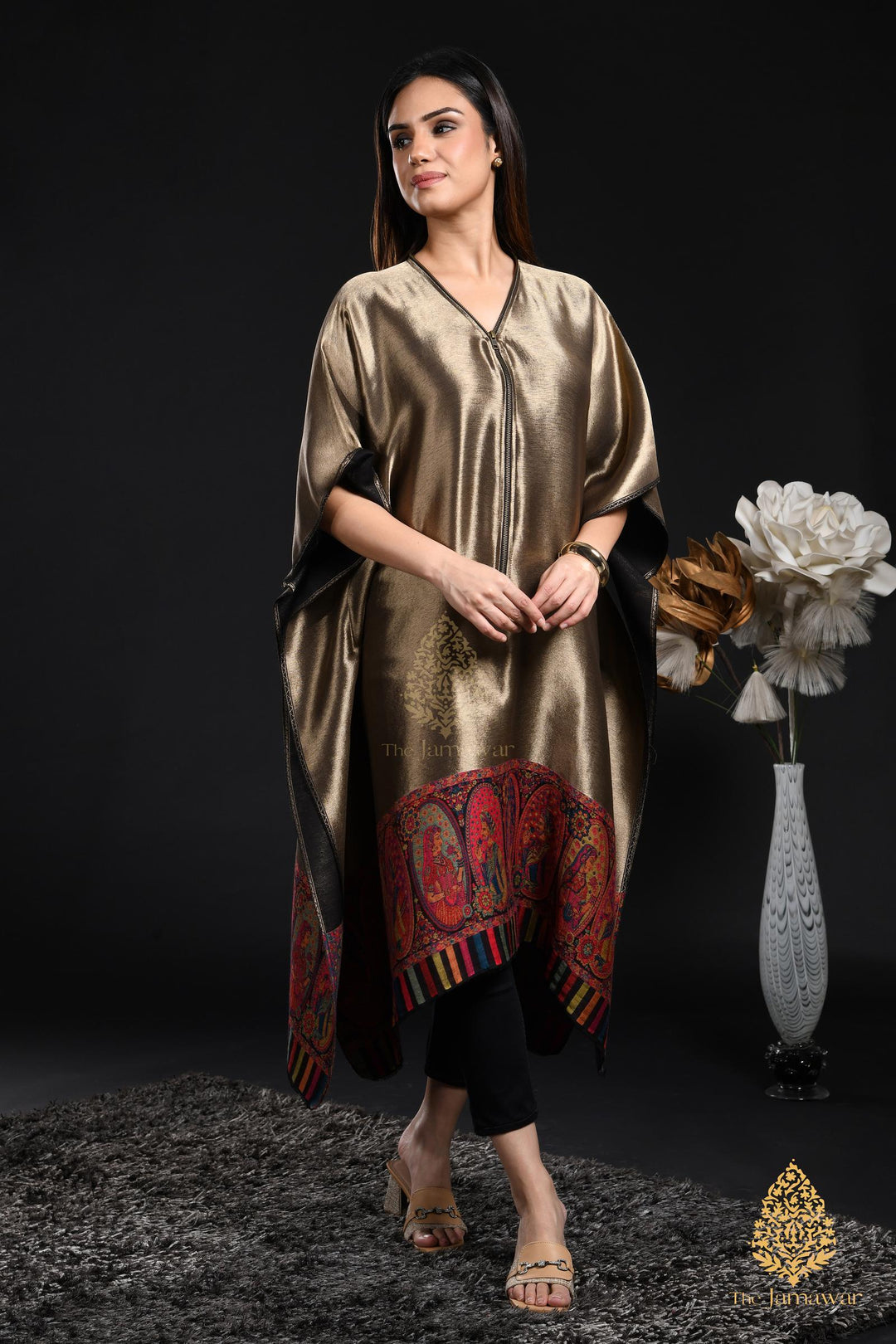 Regal Bronze Kashmiri Silk Ensemble