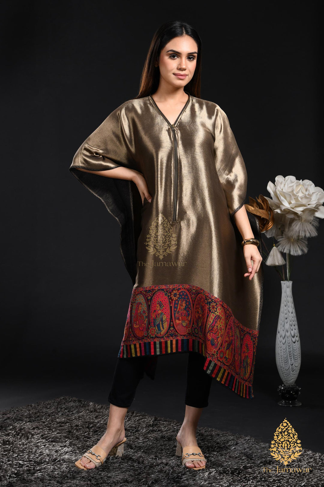 Regal Bronze Kashmiri Silk Ensemble