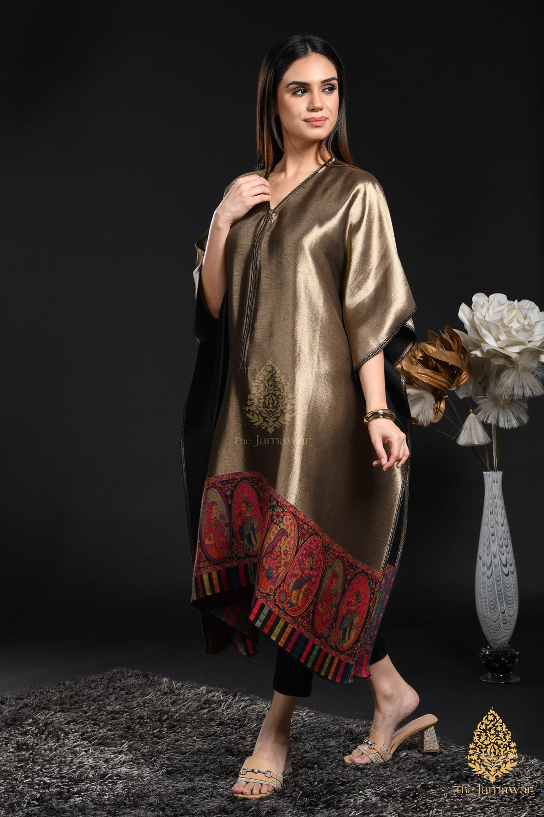 Regal Bronze Kashmiri Silk Ensemble
