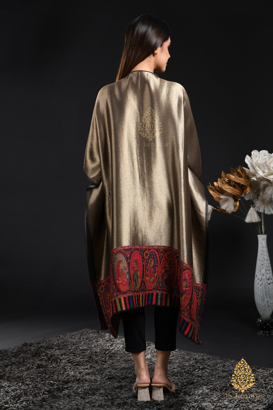 Regal Bronze Kashmiri Silk Ensemble