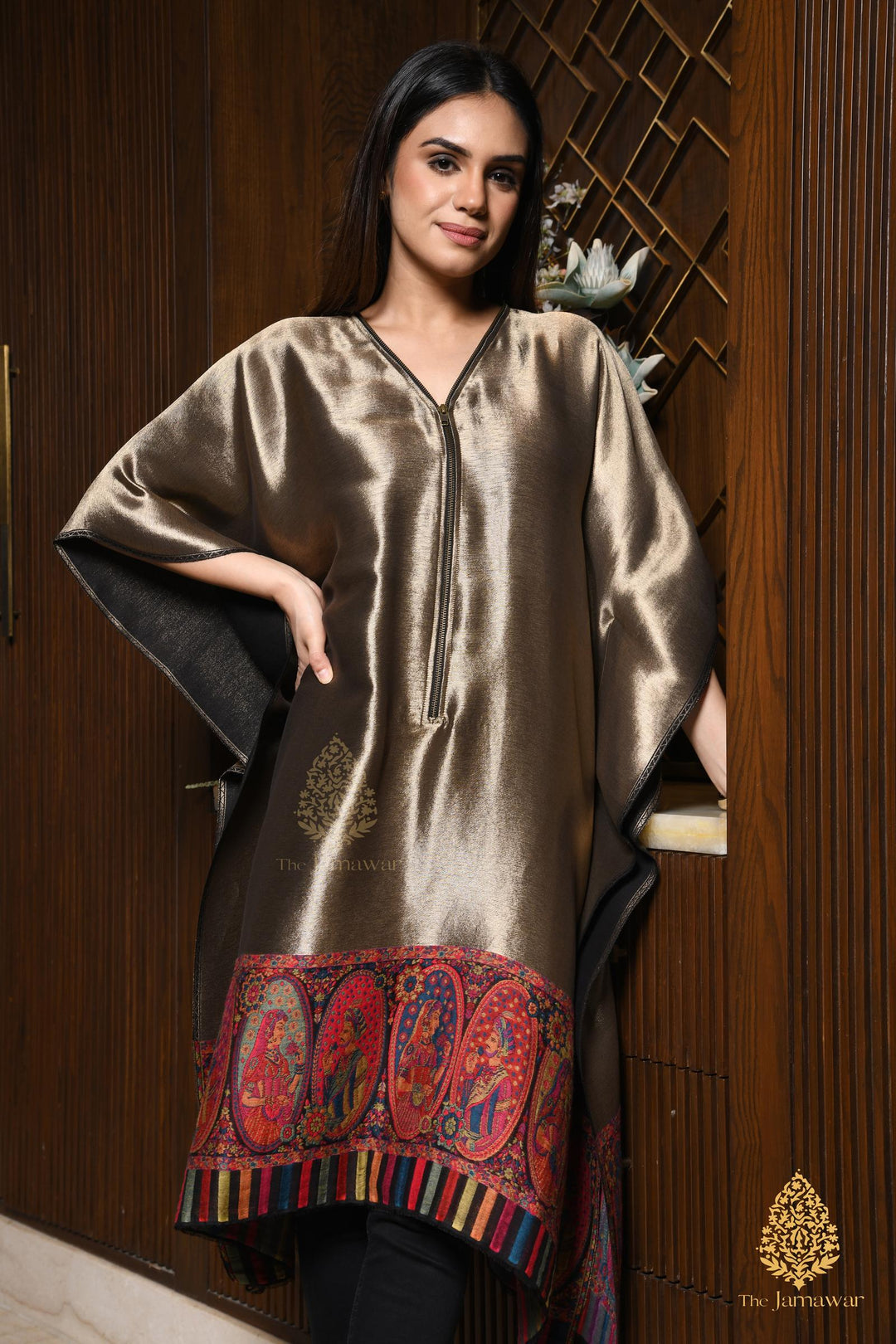 Regal Bronze Kashmiri Silk Ensemble