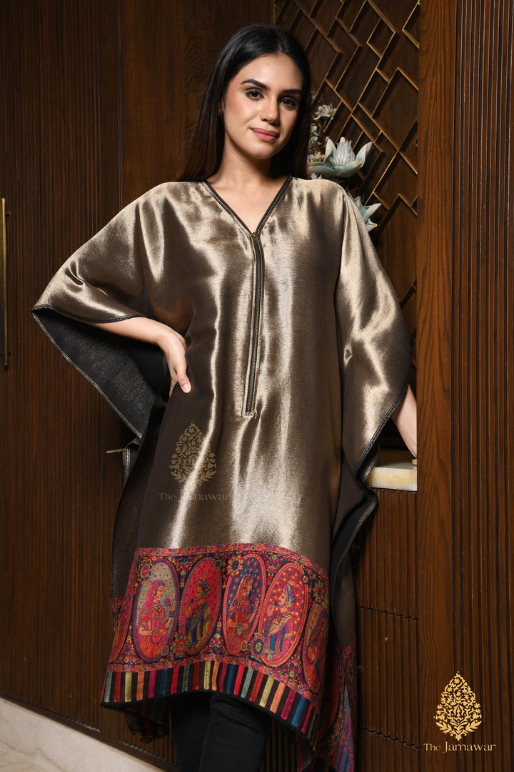 Regal Bronze Kashmiri Silk Ensemble