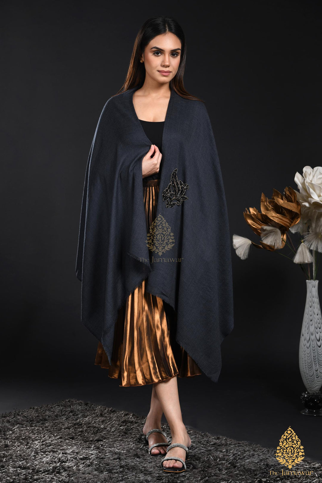 Black Wrap-Around Wool Ensemble