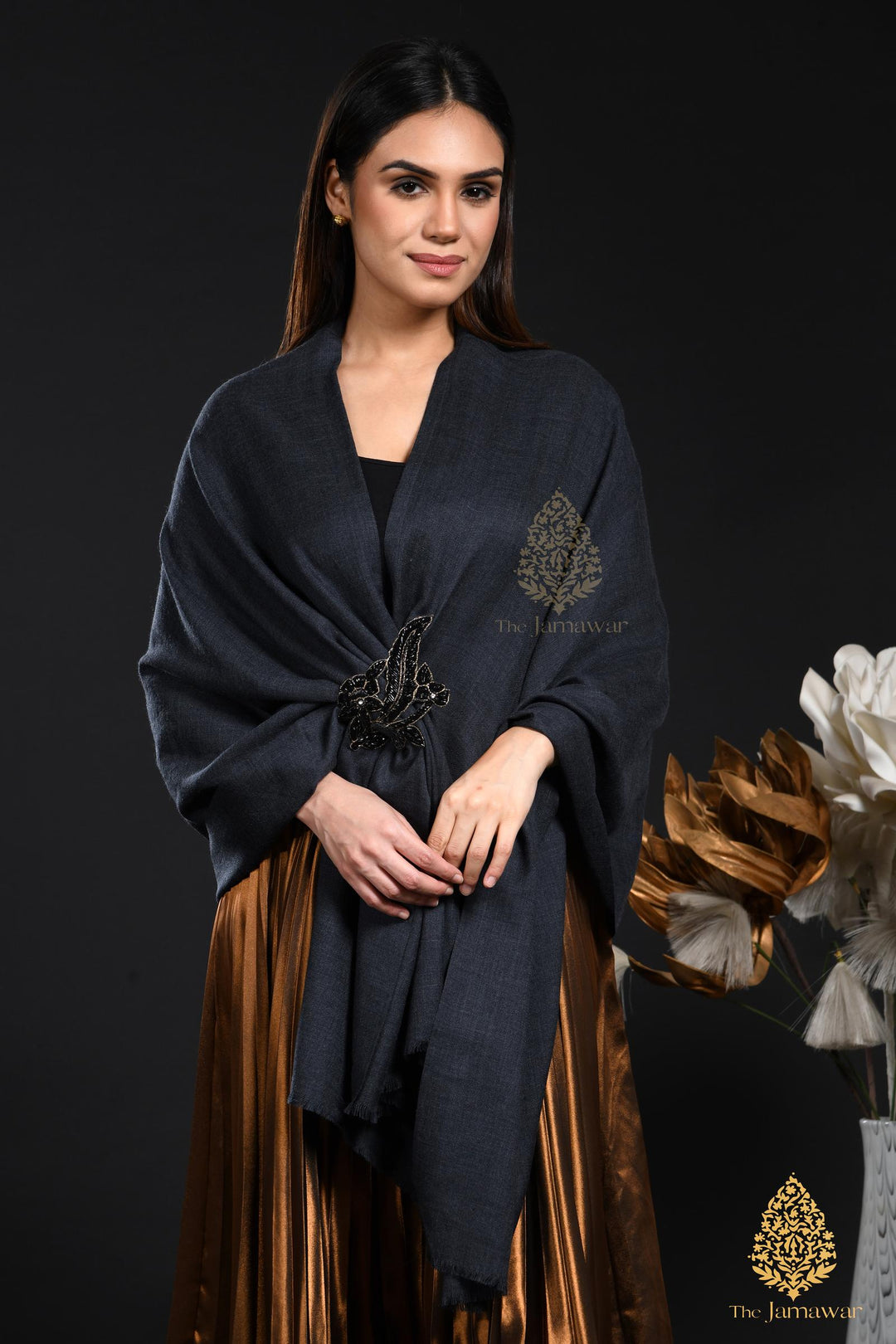 Black Wrap-Around Wool Ensemble