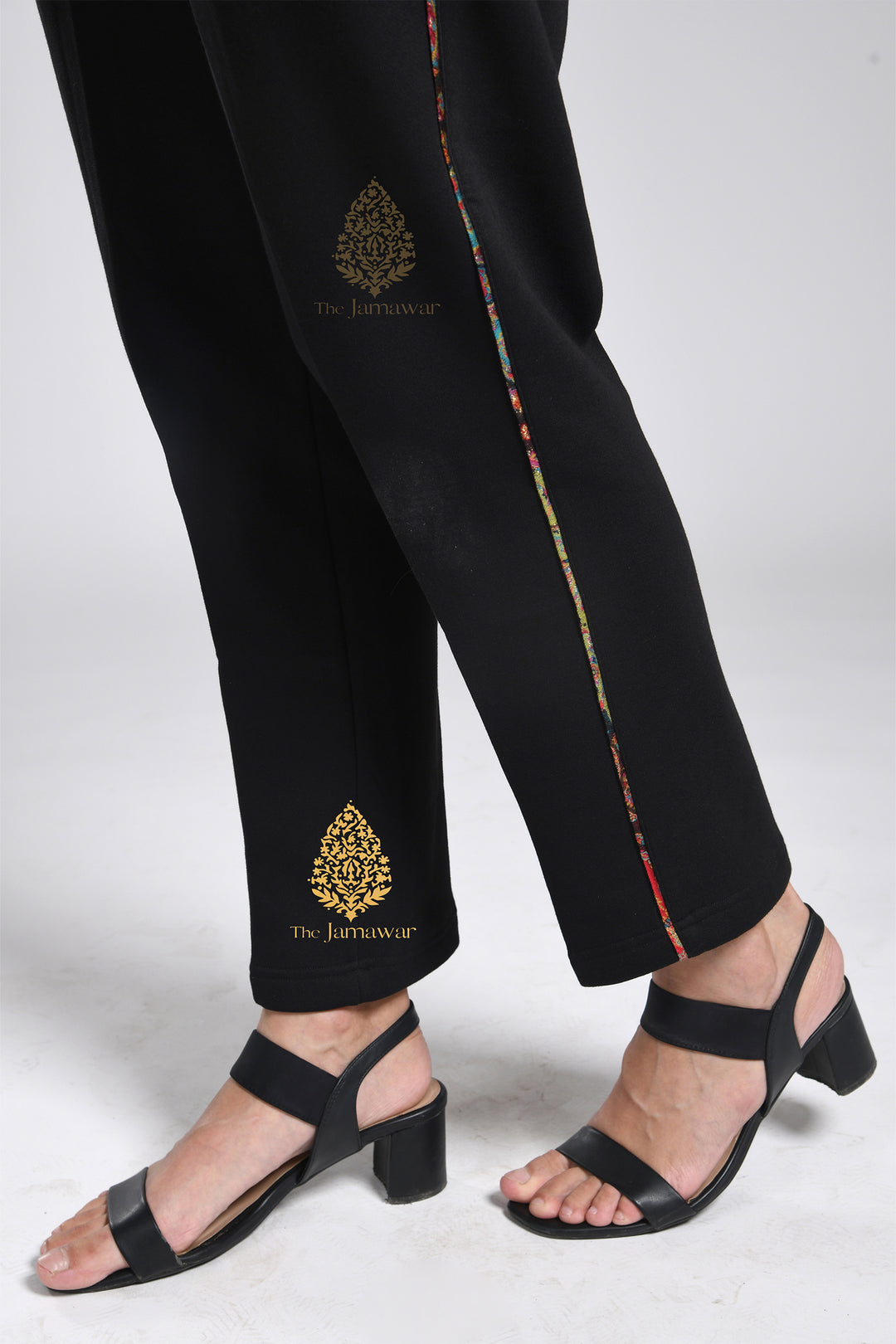 Women's Ziper with Raw Silk detailing & Pants