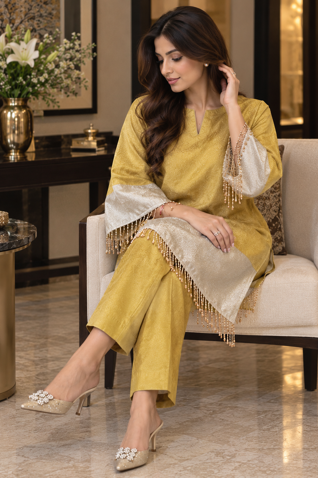 Gold & Silver Tissue Co-ord Set