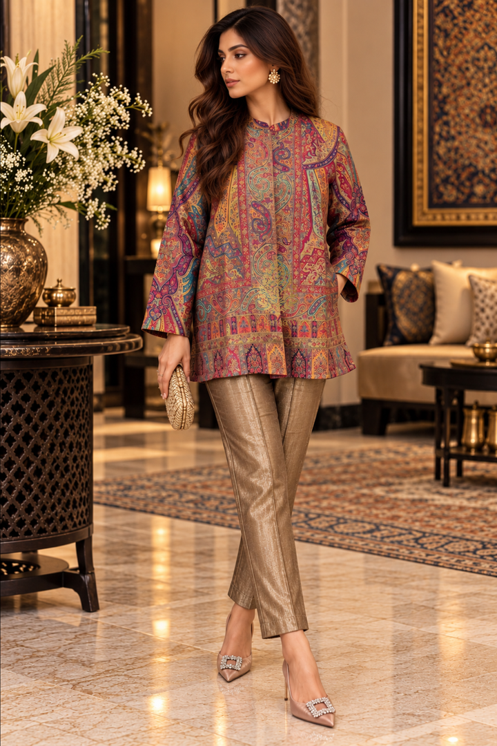 Multicolour Kalamkari Woven Jacket
