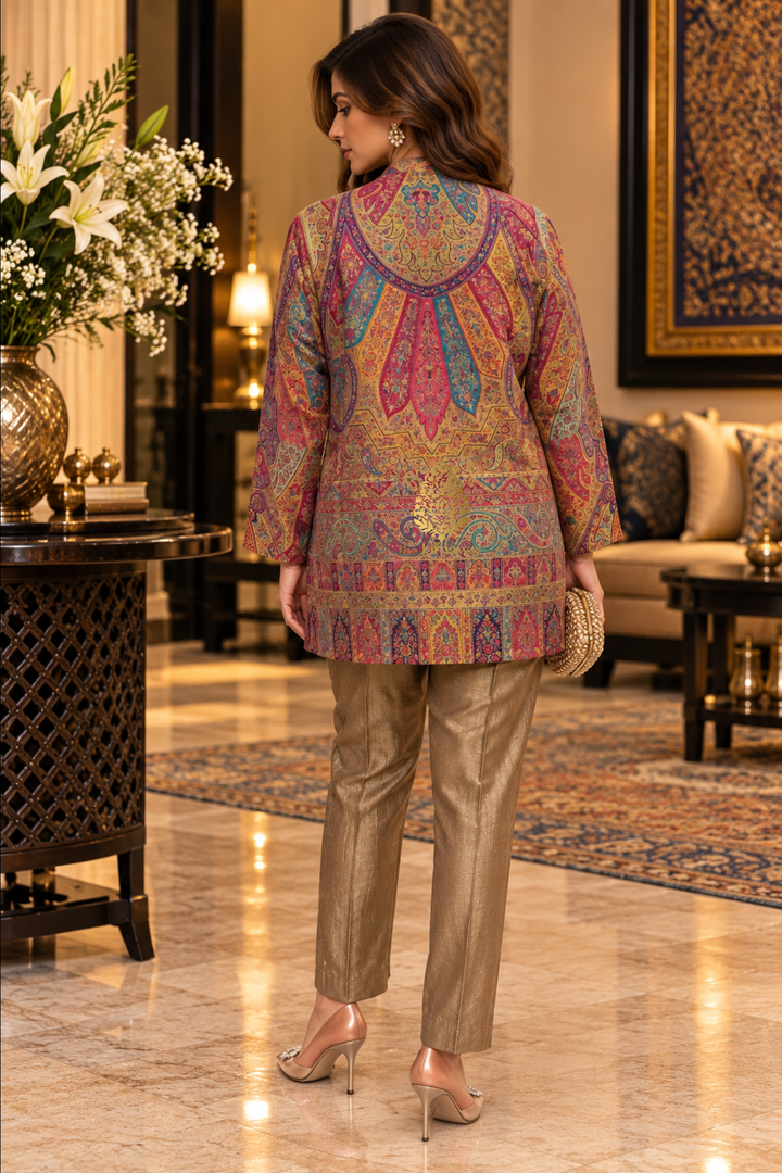 Multicolour Kalamkari Woven Jacket