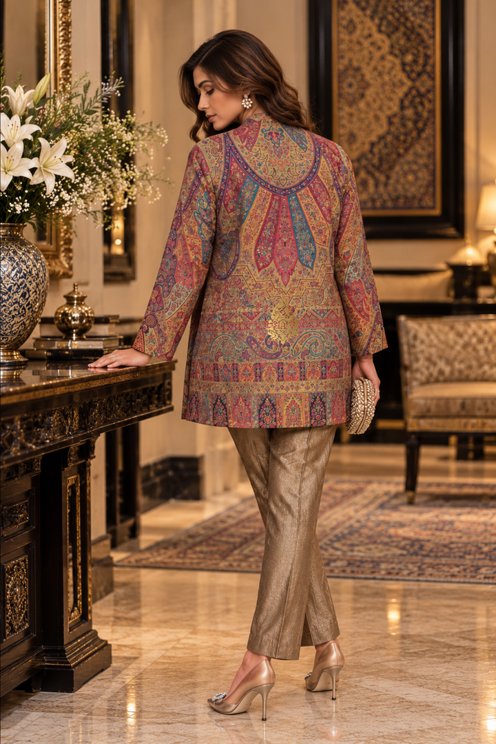Multicolour Kalamkari Woven Jacket