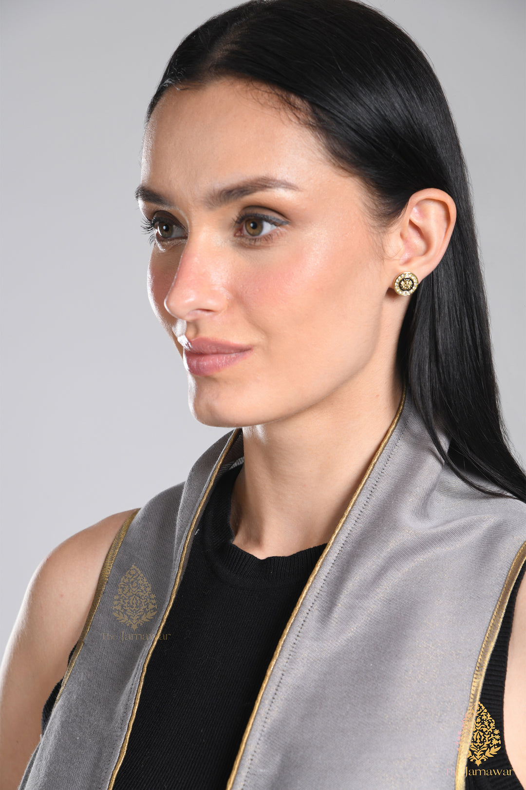 Reversible Metallic Drape Cape Stole