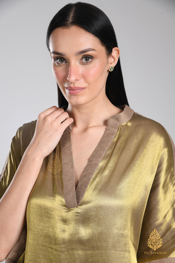 Molten Gold Boxy Kaftan Top