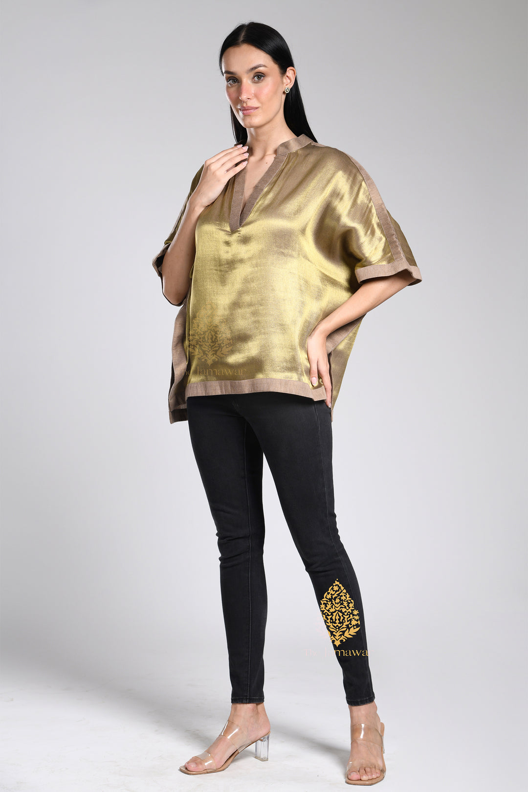 Molten Gold Boxy Kaftan Top