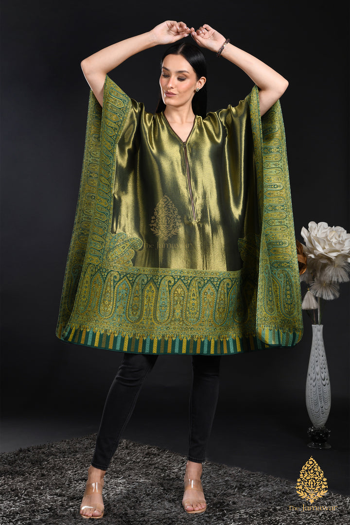 Olive Gold Silk Kaftan