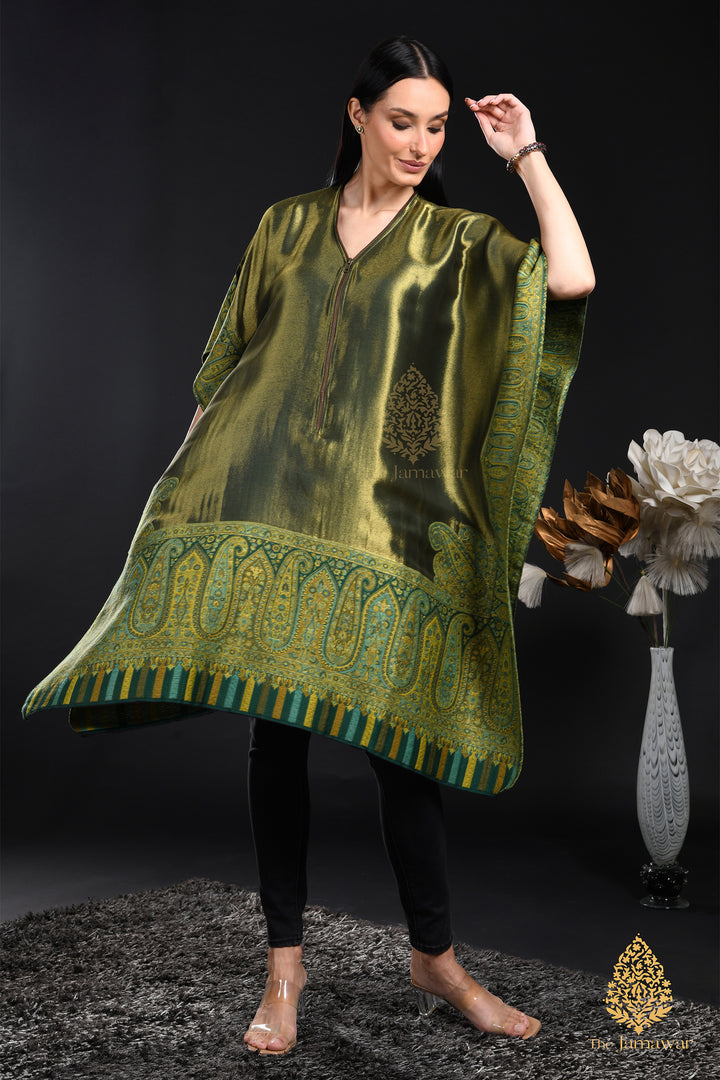 Olive Gold Silk Kaftan