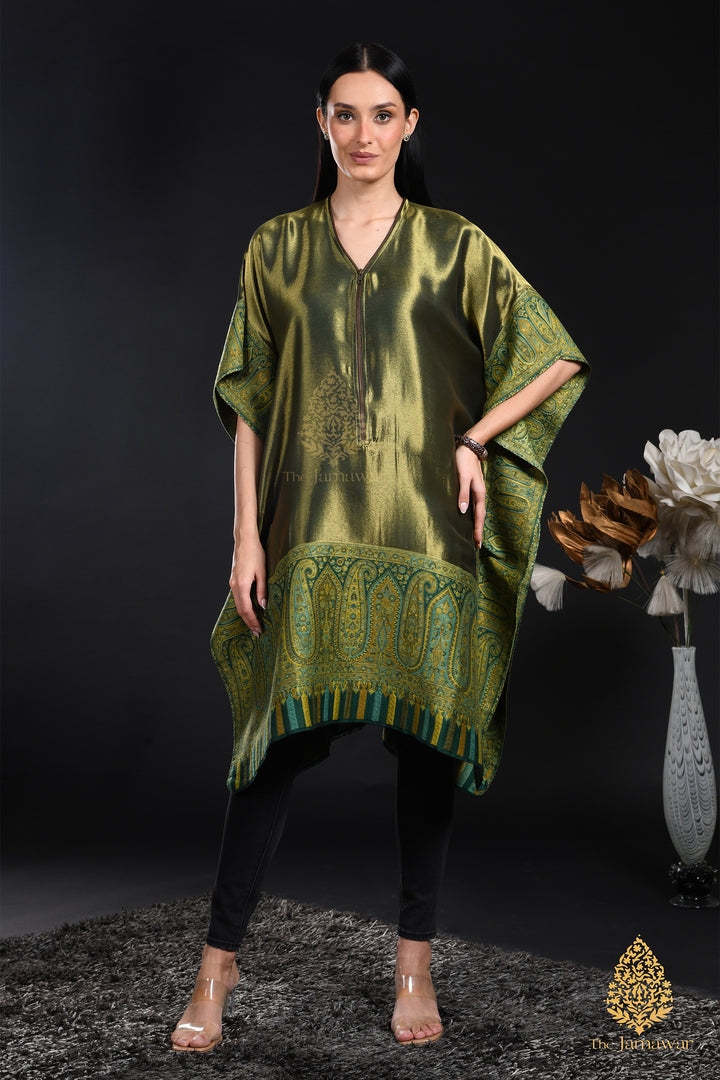Olive Gold Silk Kaftan