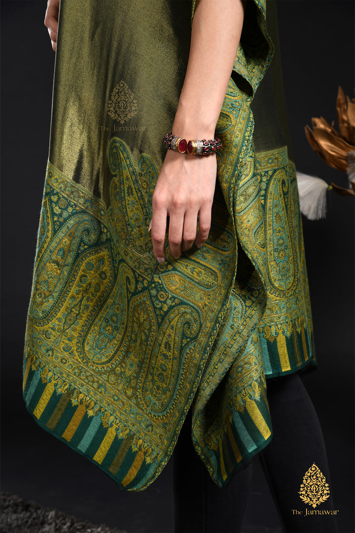 Olive Gold Silk Kaftan