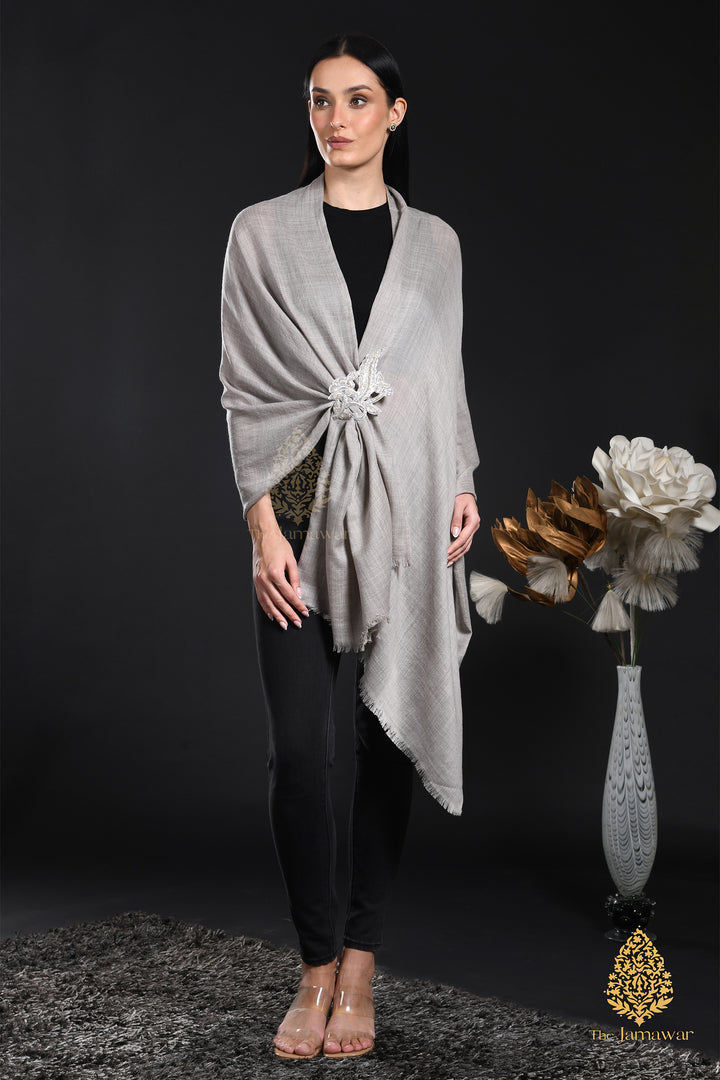Gray Wrap-Around Wool Ensemble
