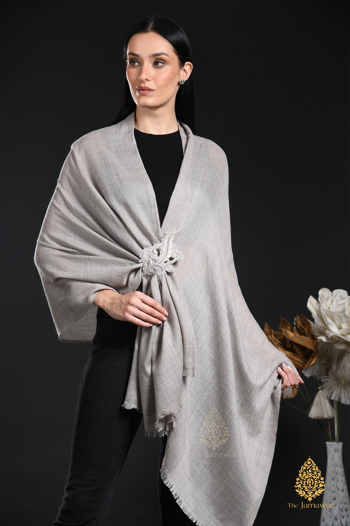 Gray Wrap-Around Wool Ensemble