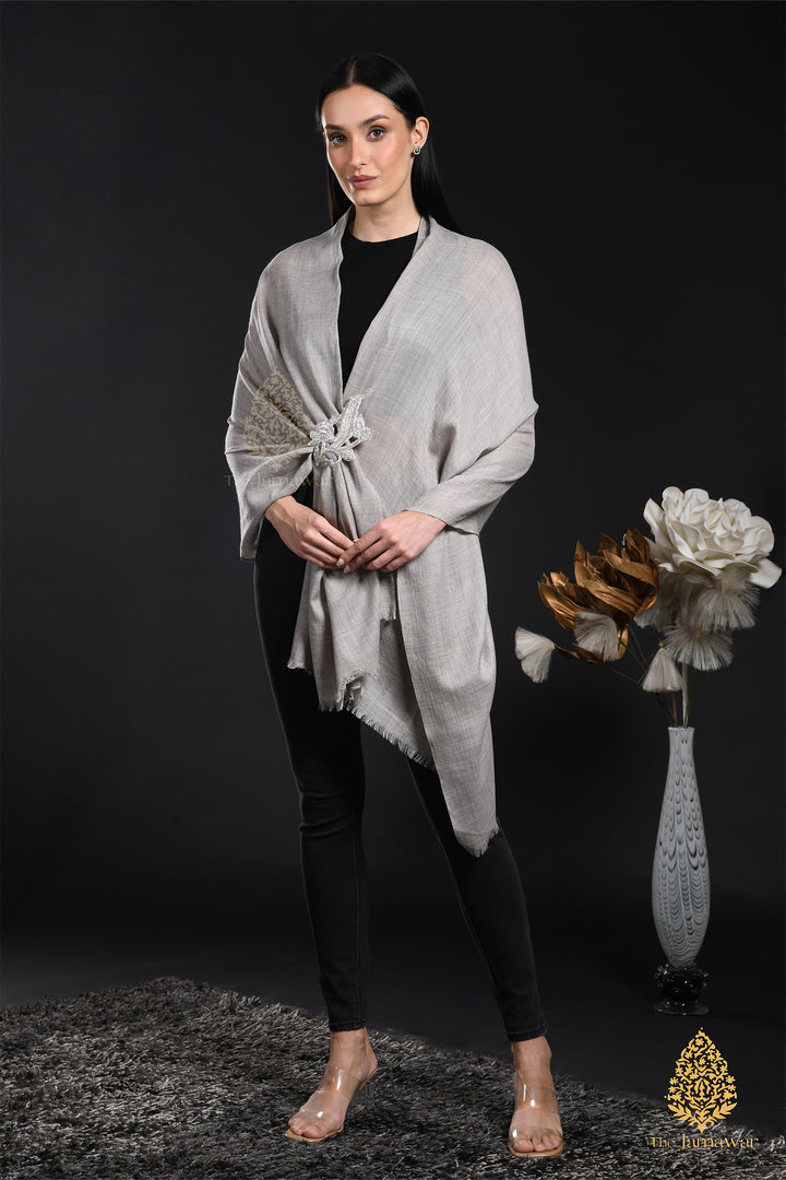 Gray Wrap-Around Wool Ensemble