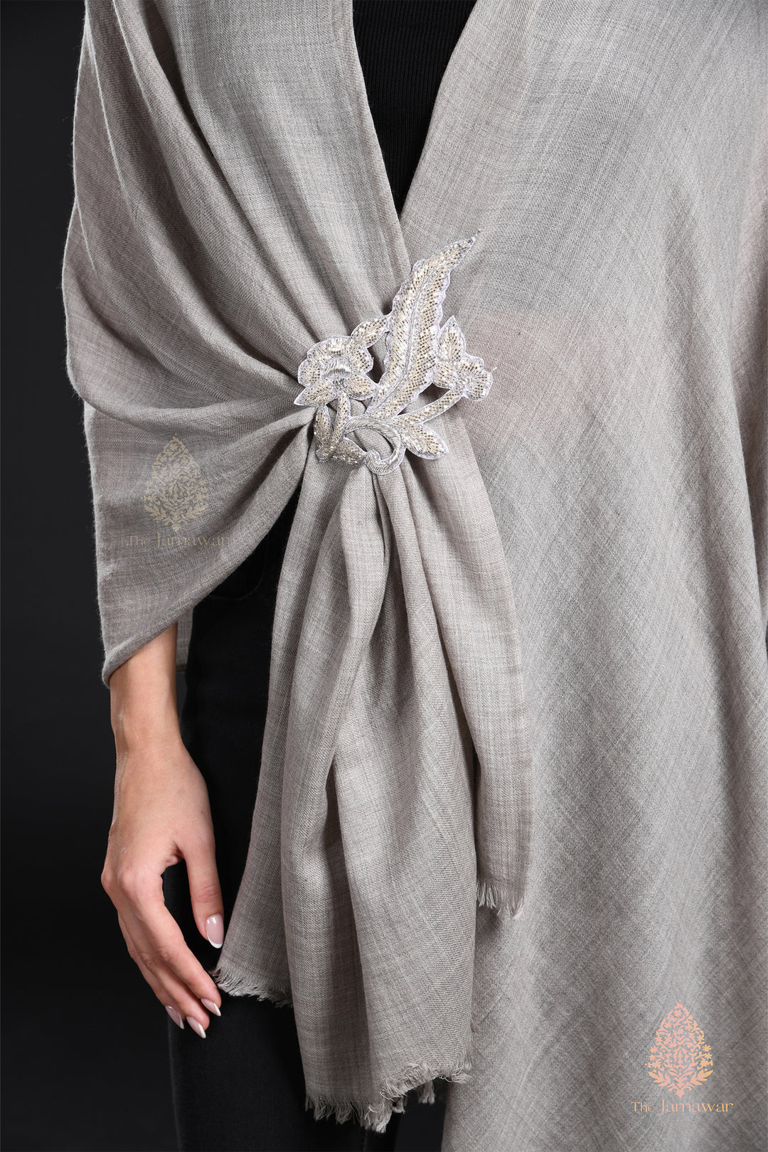 Gray Wrap-Around Wool Ensemble