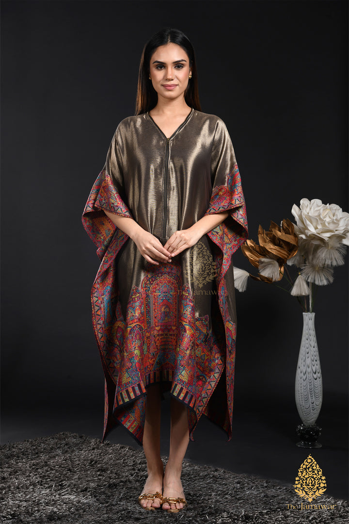 Metallic Bronze Jamawar Kaftan