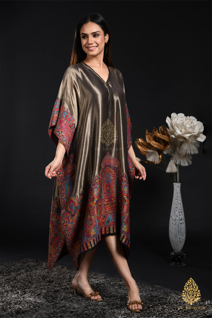 Metallic Bronze Jamawar Kaftan