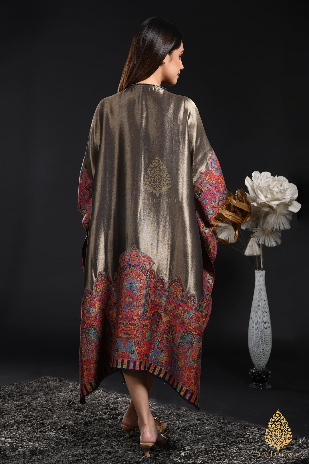 Metallic Bronze Jamawar Kaftan