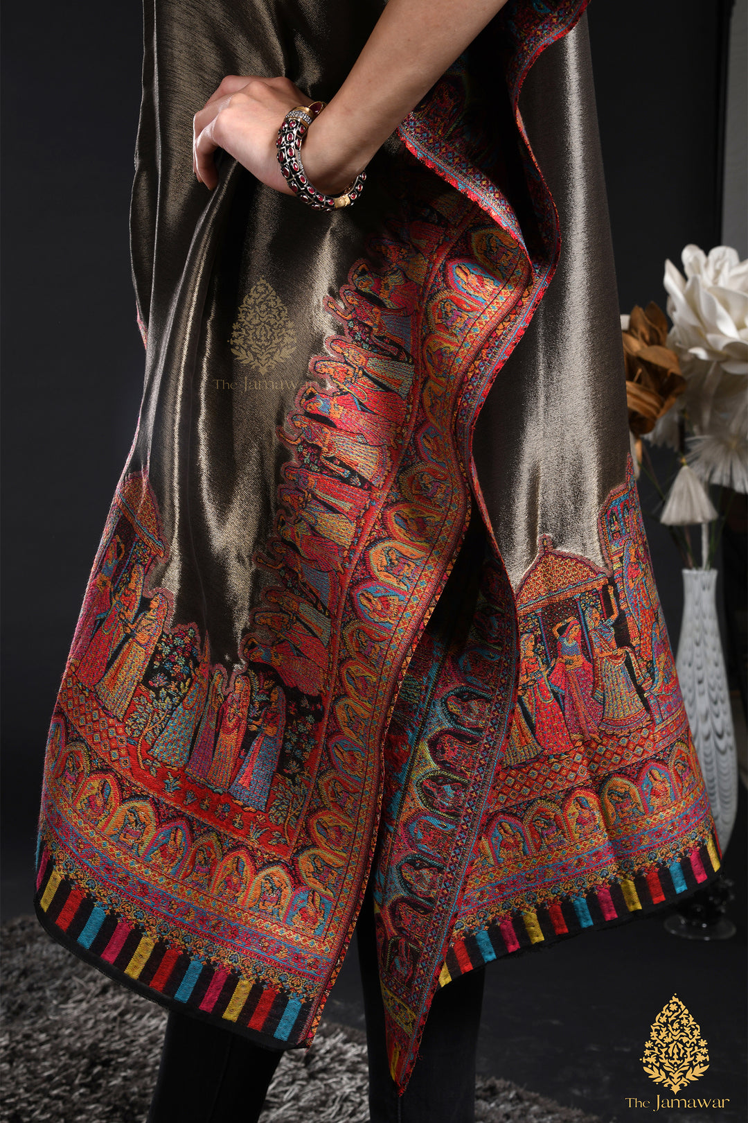 Metallic Bronze Jamawar Kaftan