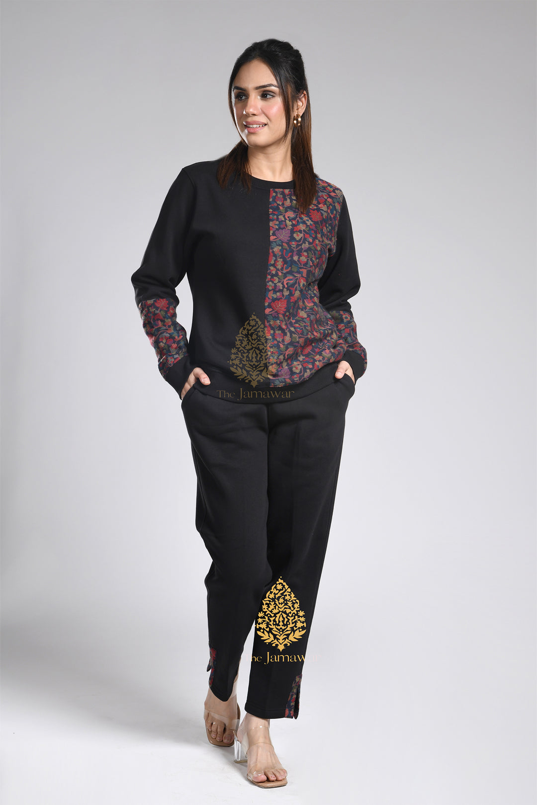Half & Half Kaani Round Neck Fleece Full Set