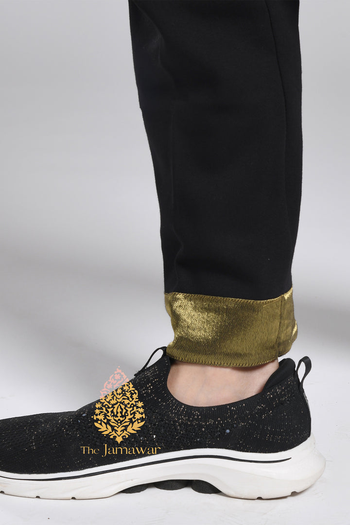 Off-Shoulder Gold Sweatshirt with Pants Full Set