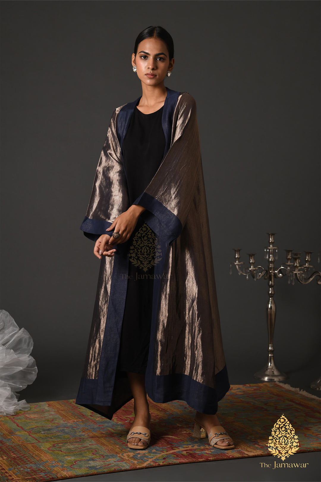 Versatile Navy Zari Cape