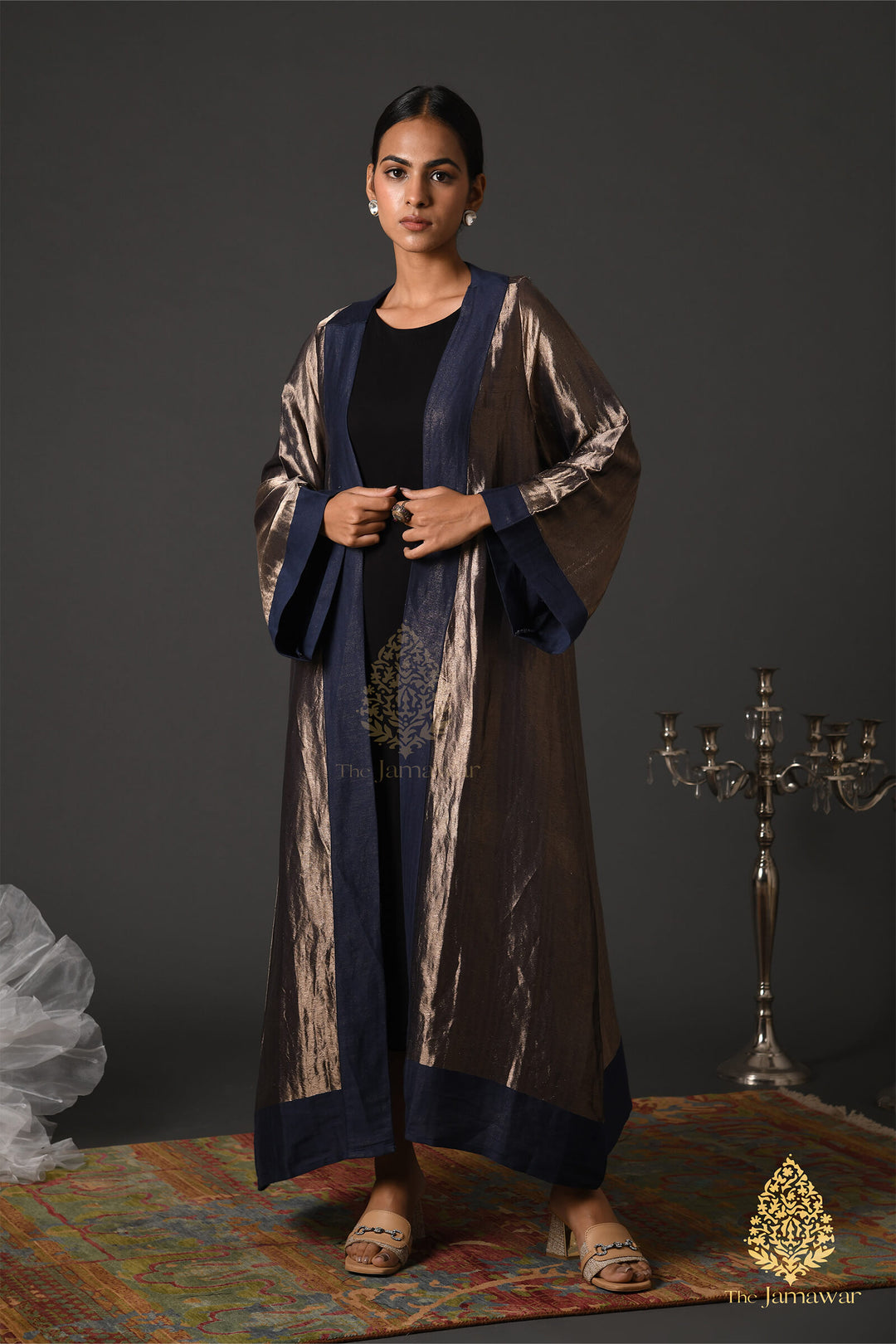 Versatile Navy Zari Cape