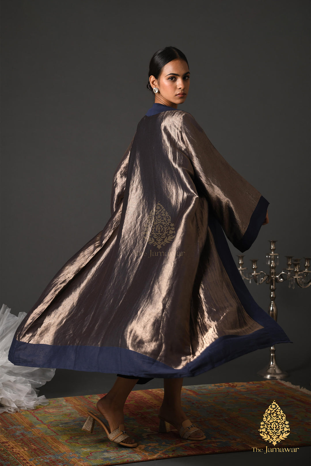 Versatile Navy Zari Cape