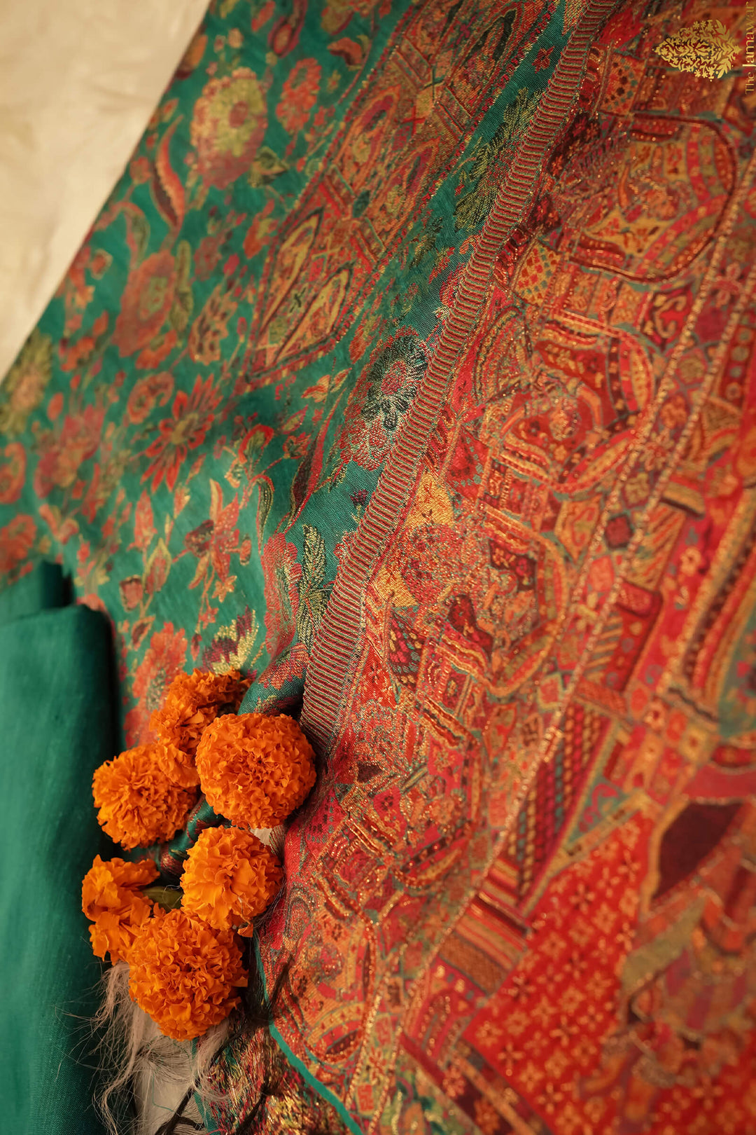 Heritage Emerald Green Pure Silk Unstitched Suit - TJ-015