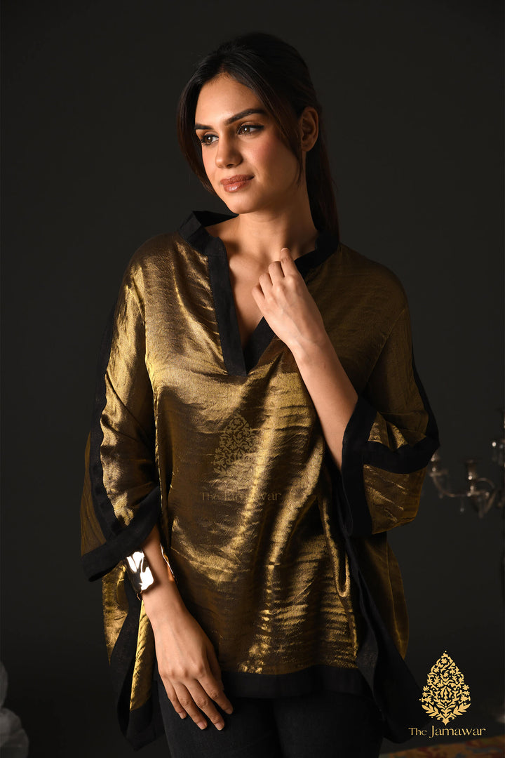 Black & Gold Zari Kaftan